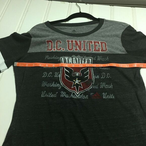 Adidas DC United T Shirt Tee M Logo Soccer Club Sports Graphic Gray Washington - Picture 6 of 12